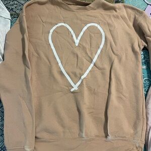 Tan Heart Sweater